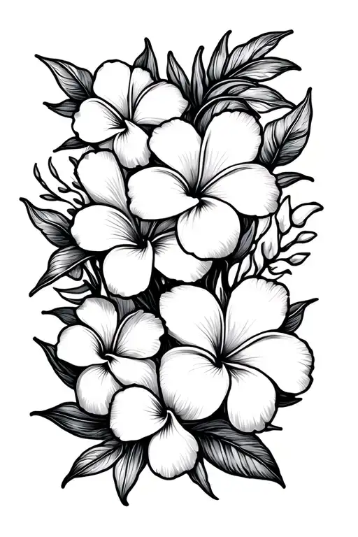 Plumeria And Hawai Flower Separated