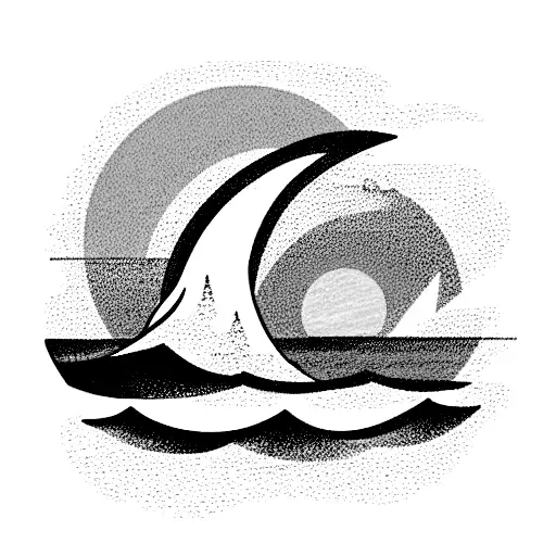 Rock Sticking Out Of The Ocean With A Sunset In The Background And A Wave Splashing Up