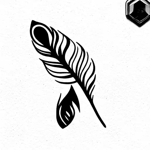 Feather With Ruby Stone