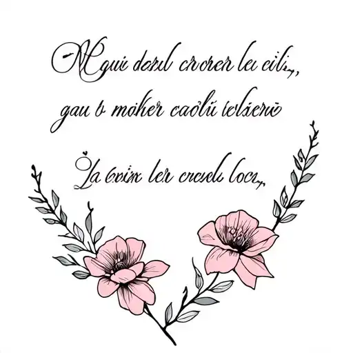 Something Written In Latin About Love To Mother And Daughter With Flowers And Little