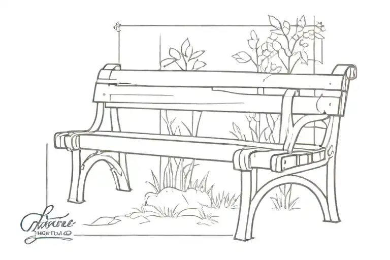 Park Bench Mini Tattoo Design