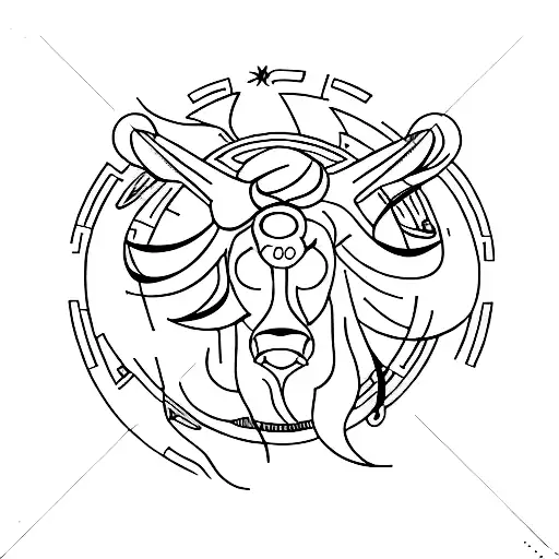 Simple Circle Taurus Zodiac Sign Combined With Number 95