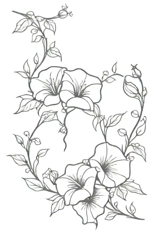 Morning Glory Vine And Honeysuckle Bouquet