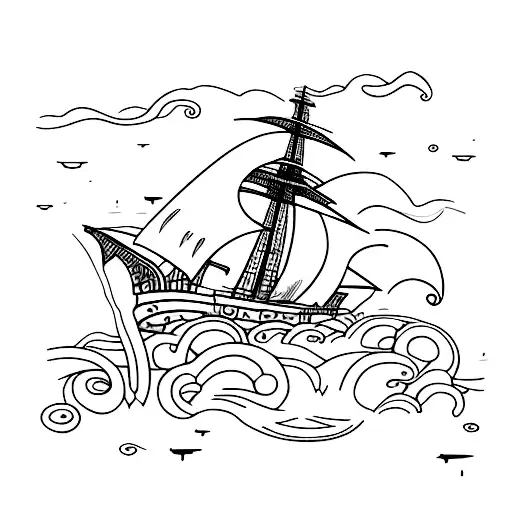 Kraken Taking Down Ship