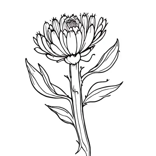 Cactus Flower Fine Line