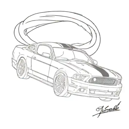 The Name Isaiah With A Mustang Car Drifting