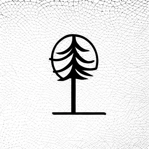 Simple Minimal Geometric Tree Tattoo Black