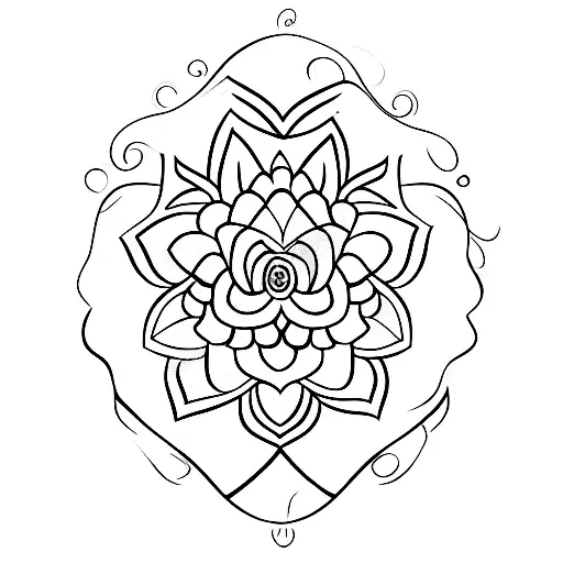 A Minimalist Tattoo Of A Flower Vase With A Psychology Symbol Inside