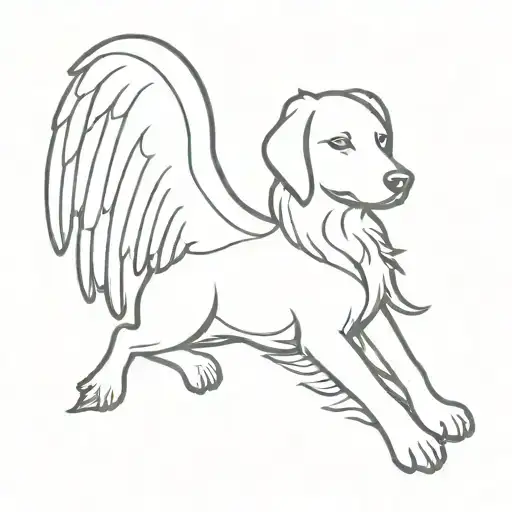 Dog With Angel Wing Attached