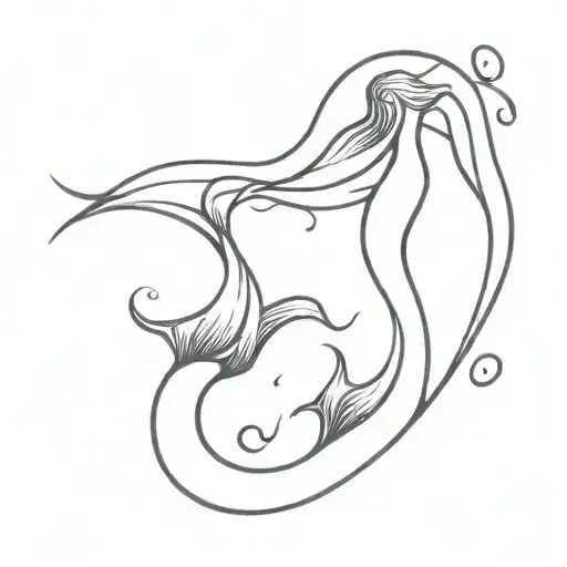 Wave With Two Mermaid Tails Protruding