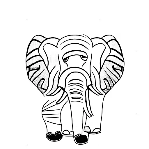 Elephant Silhouette With Anouk And Gloria's Birthdates In Morse Code