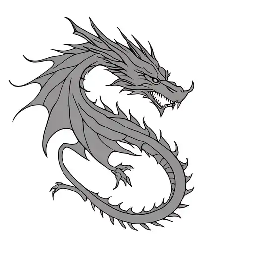 Stencil Of Western Dragon