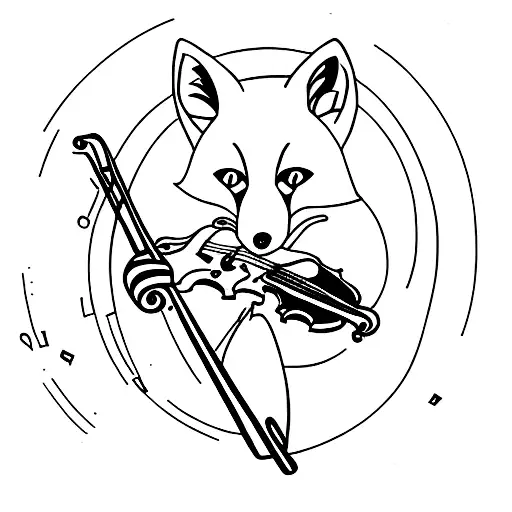 Fox Playing Violin
