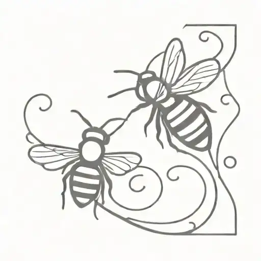 Honey Bee And Music Notes