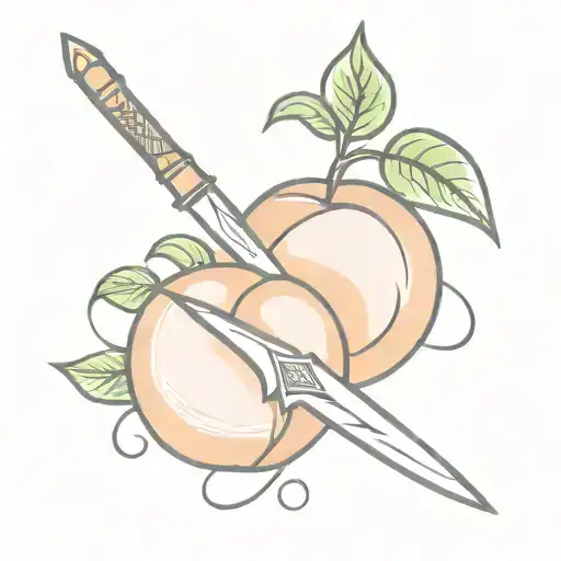 Peach Fruit With Jeweled Dagger