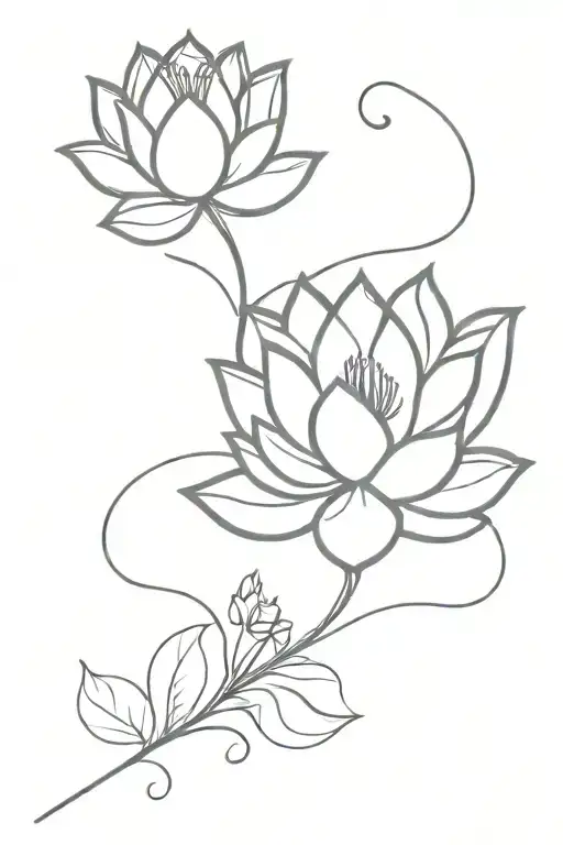 An Unalome And Lotus Flower