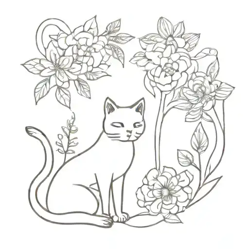 Cat And Dog Floral Patterns