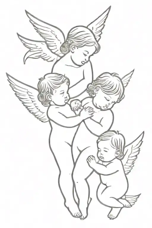 3 Baby Angeles Together Symbolizing