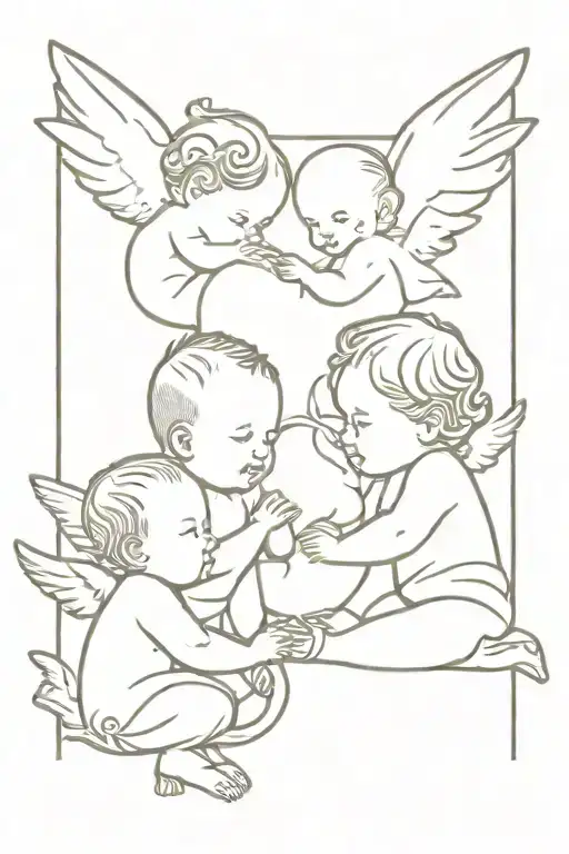 3 Baby Angeles Together Symbolizing