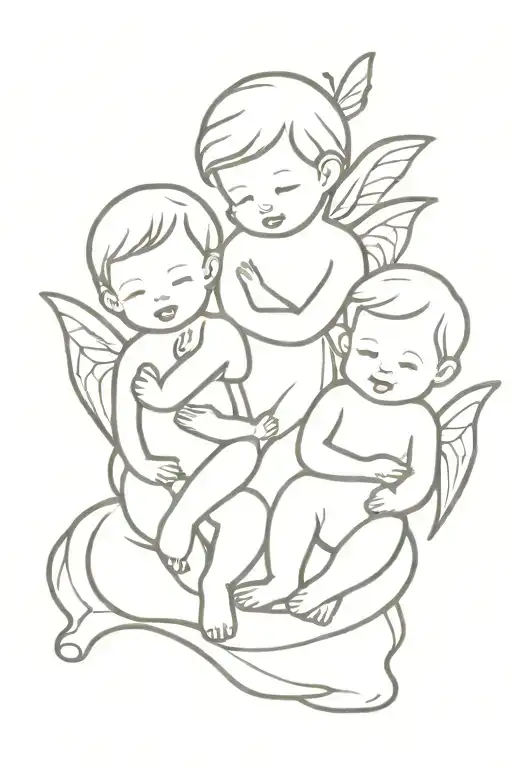 3 Baby Angeles In A Fairy Tale