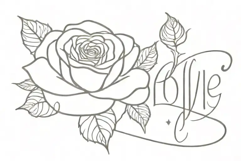 Lettering And Rose