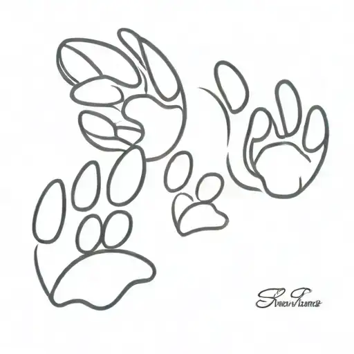 Dog Paws With The Name Shadow Below