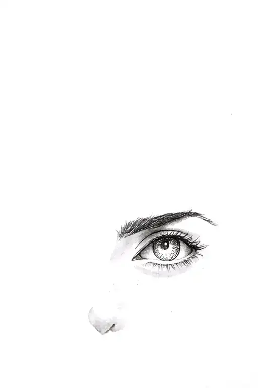 Realistic Stipple Female Eye