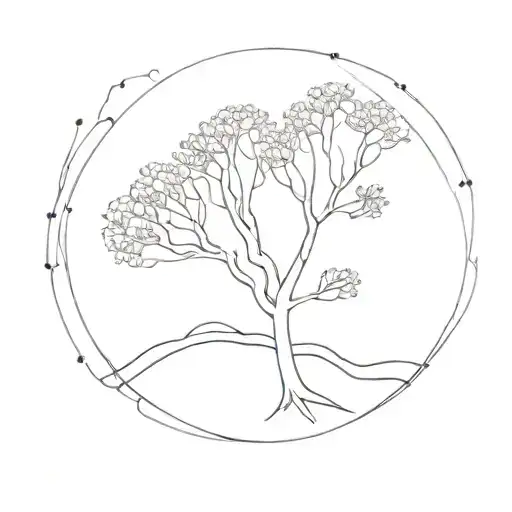 Combination Of The Fibonacci Sequence And Nature Elements Like Trees
