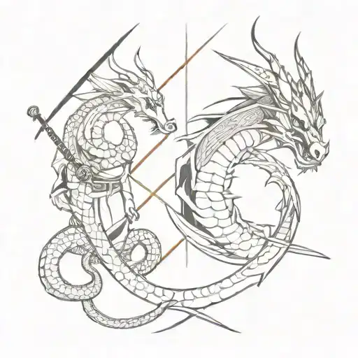 Dragon And Samurai Warrior