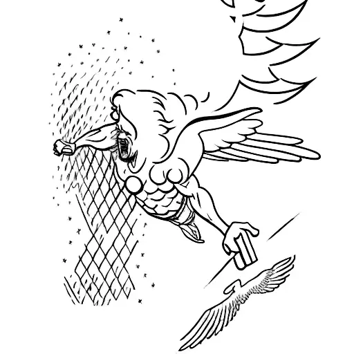 A Minimalist Tattoo Of Icarus Breaking Free From Chains