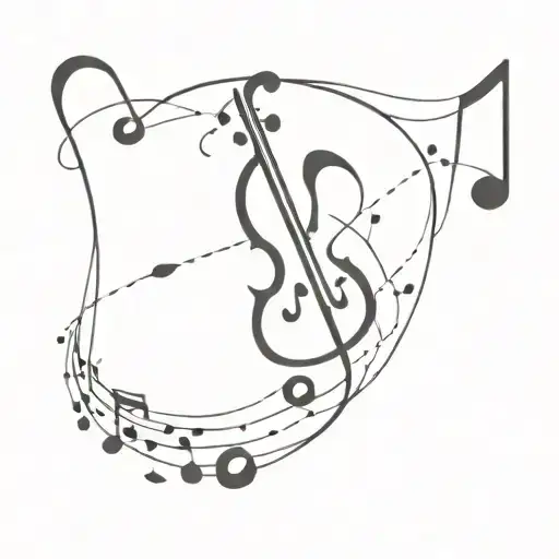 Sagittarius And Music Notes Flowing