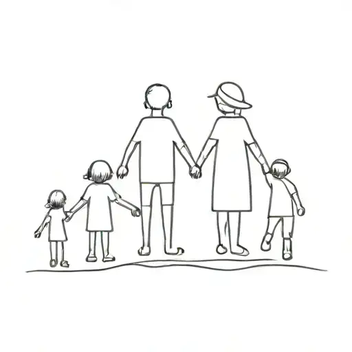 2 Little Boys And 2 Little Girls Holding Hands