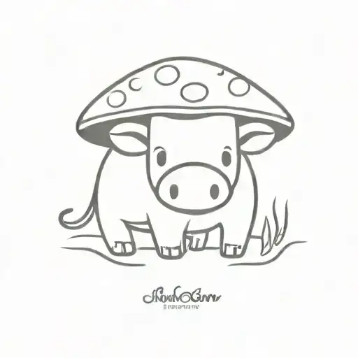 Cute Mushroom Cow