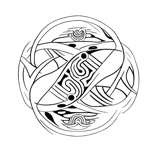 A Snowboarder And A Helping Hand Forming A Yin Yang Symbol