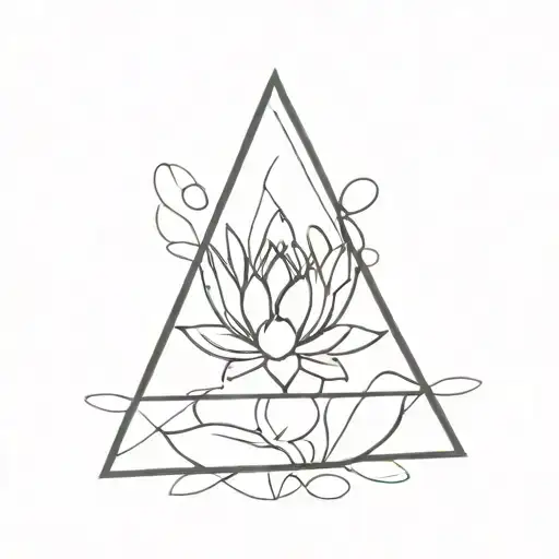 Water Lilly Flower Deathly Hallows Symbol