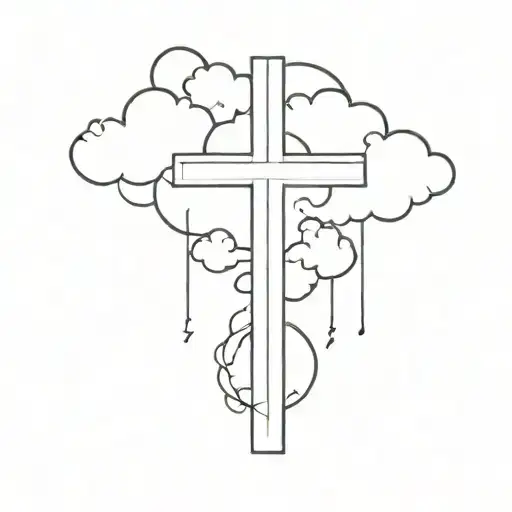 Christian Cross With Clouds