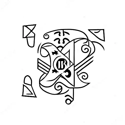 The Letter R With A Heart And A Star