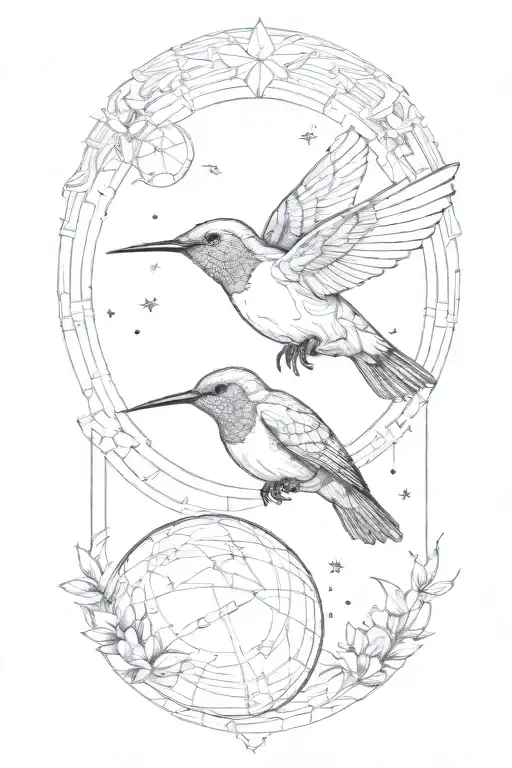 One Humming Bird And Astronaut