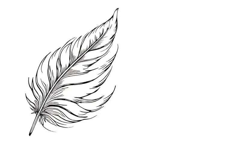 Sternum Feathers Fine Line