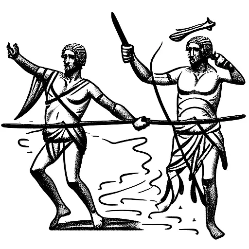 A Mini Figure Of Julius Caesar And His Men Crossing The Rubicon