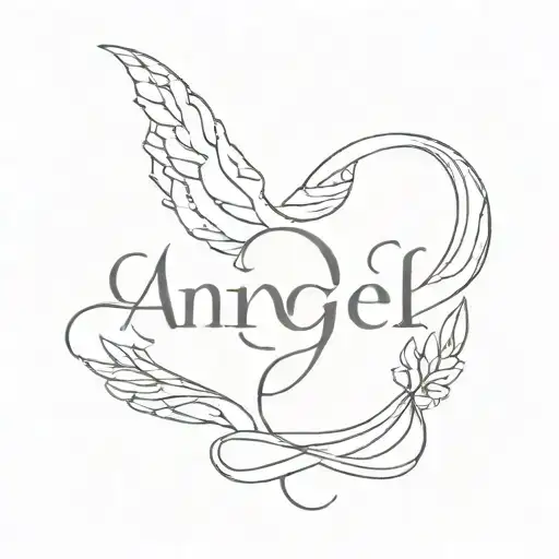The Word Angel Written With Horns And Tail