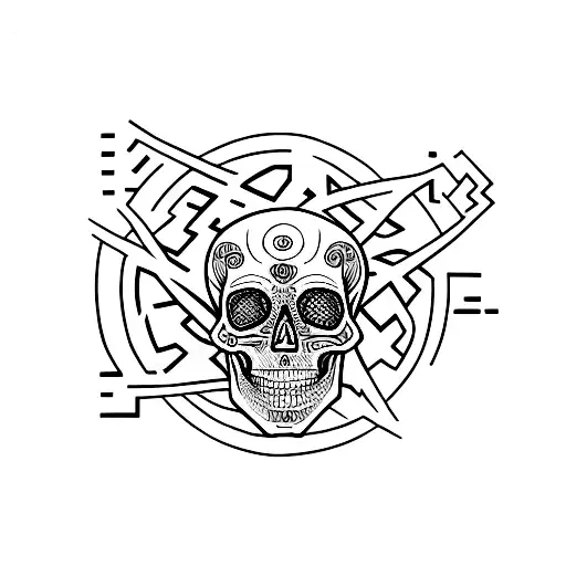 Skull With Ascii Code