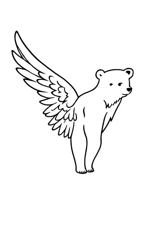 Adult Bear With Angel Wings
