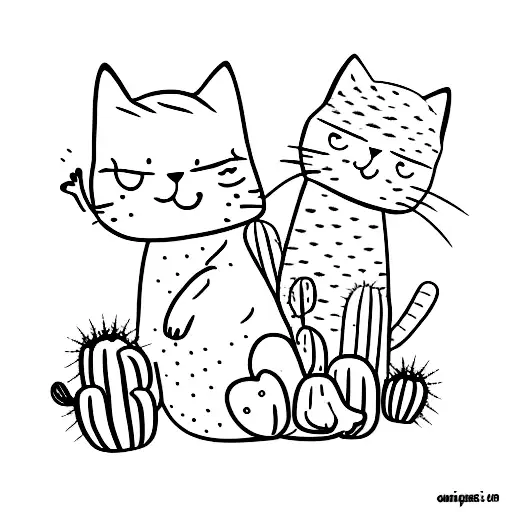 Cat And Cactus