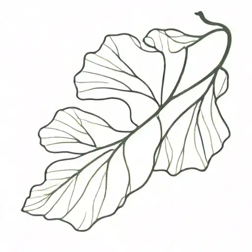 Ginko Leaf Intertwined With Olive Branch