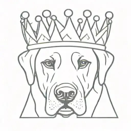 Black Lab Wearing A Jeweled Crown