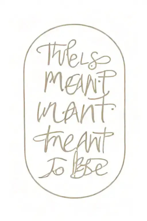 The Quote 'Meant To Be' Incorporated Into A Fine Line Tattoo And The Also Ito Legend