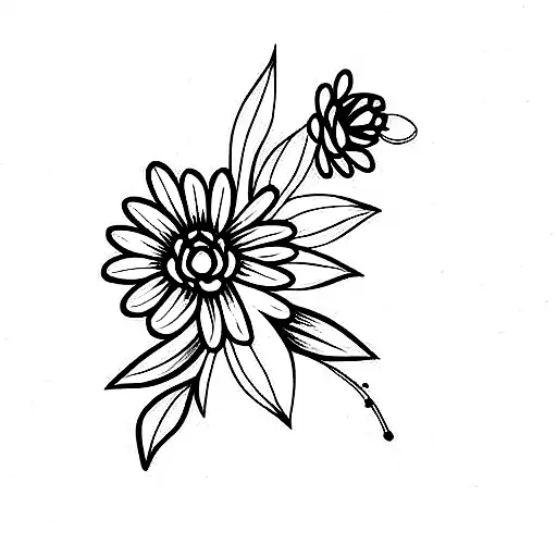 Small Fine Line Bouquet Of Multiple Wild Flower