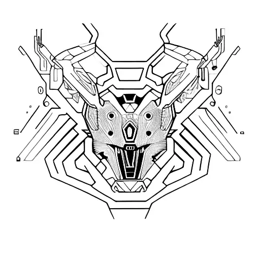 A Futuristic Streetwear-inspired Design Featuring A Fierce Animal In Dotwork Style