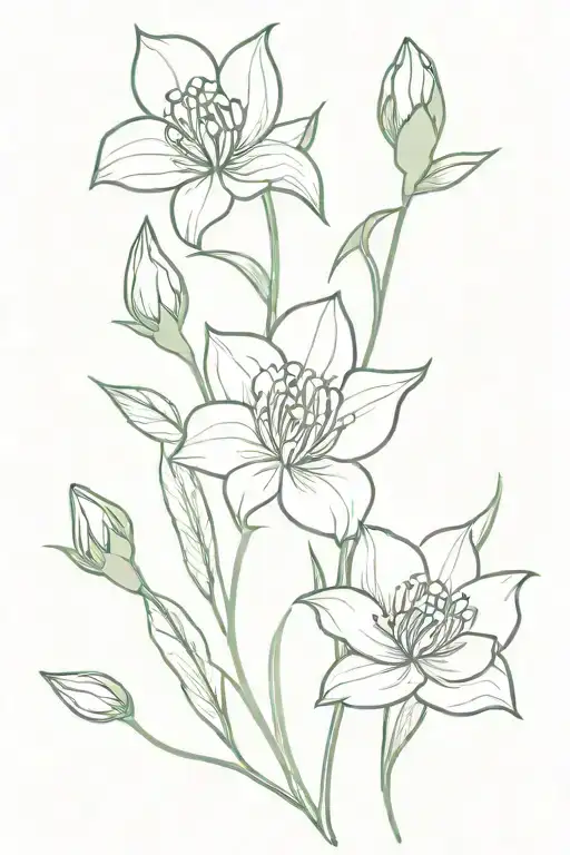 Birth Flower Bouquet With Names In The Stems Tied Together